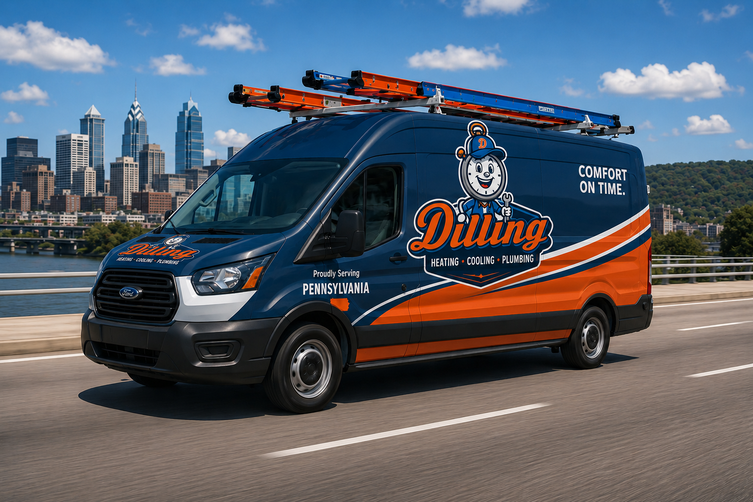 Dilling Heating and Cooling service van